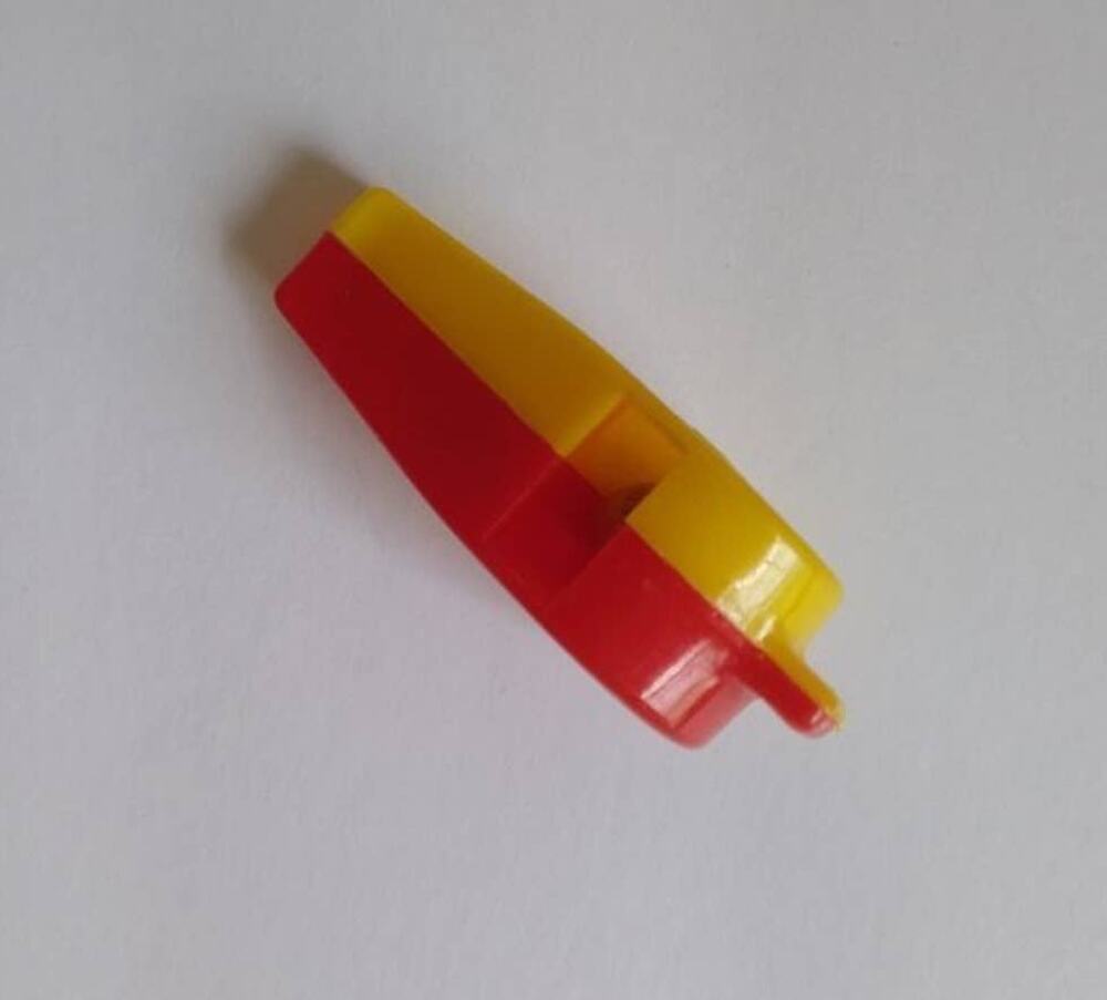 Mr Peanut Whistle Vintage 1950s Hard Plastic Embossed Planters Red & Yellow